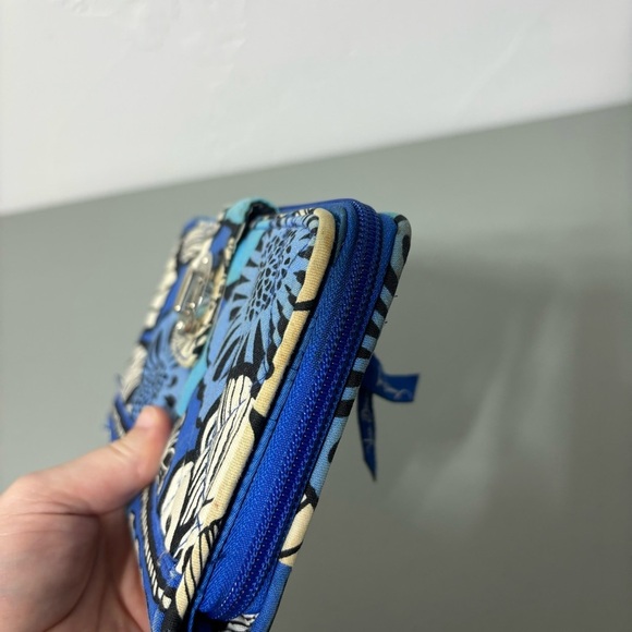 Vera Bradley Blue Bayou Clutch Turn Lock Wallet Zipper Blue - Picture 6 of 10